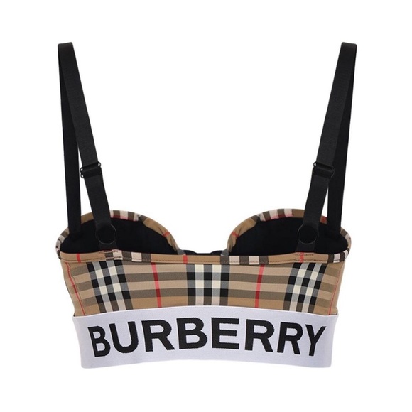 Burberry Check Pattern Bra - Tan, Black, and Red - Picture 10 of 10